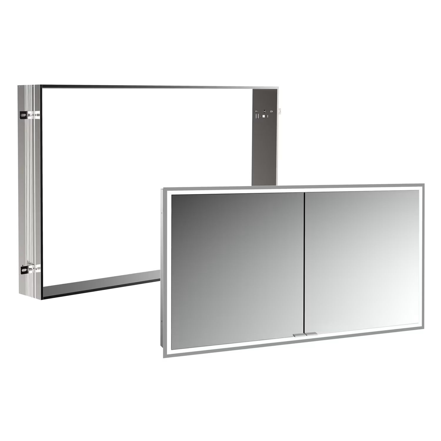 Set armadietto Kronenbach Cube 2.0 KB100207CR, telaio per montaggio a incasso dello  specchio Kronenbach Cube 2.0 NU1000032NU