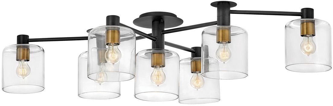 Quintiesse Axel lampada da soffitto x60 W nero-ottone QN-AXEL7-BK