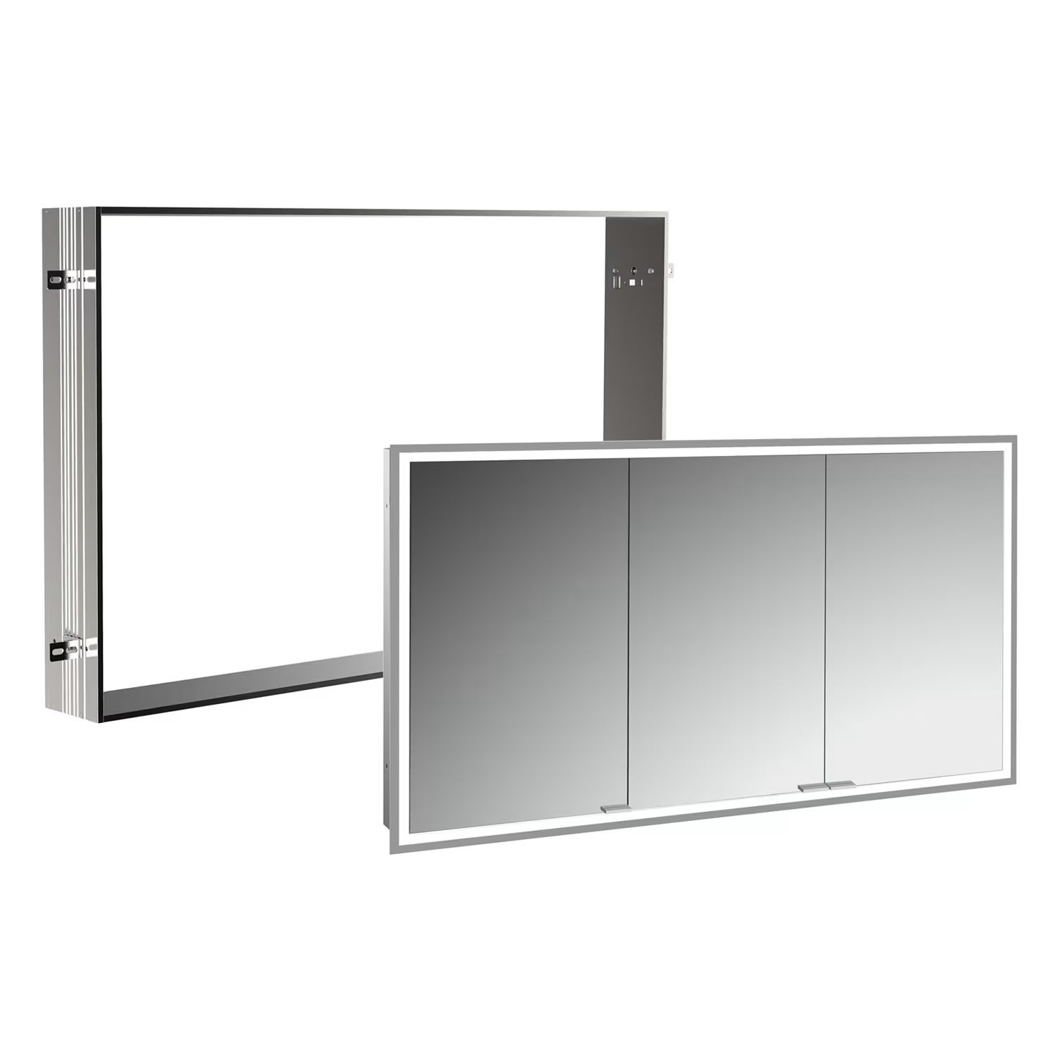 Set armadietto Kronenbach Cube 2.0 KB100212CR, telaio per montaggio a incasso dello  specchio Kronenbach Cube 2.0 NU1000032NU
