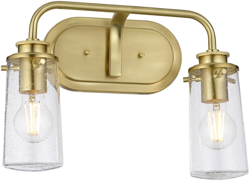 Quintiesse Braelyn lampada da parete 2x40 W ottone-trasparente QN-BRAELYN2-BB