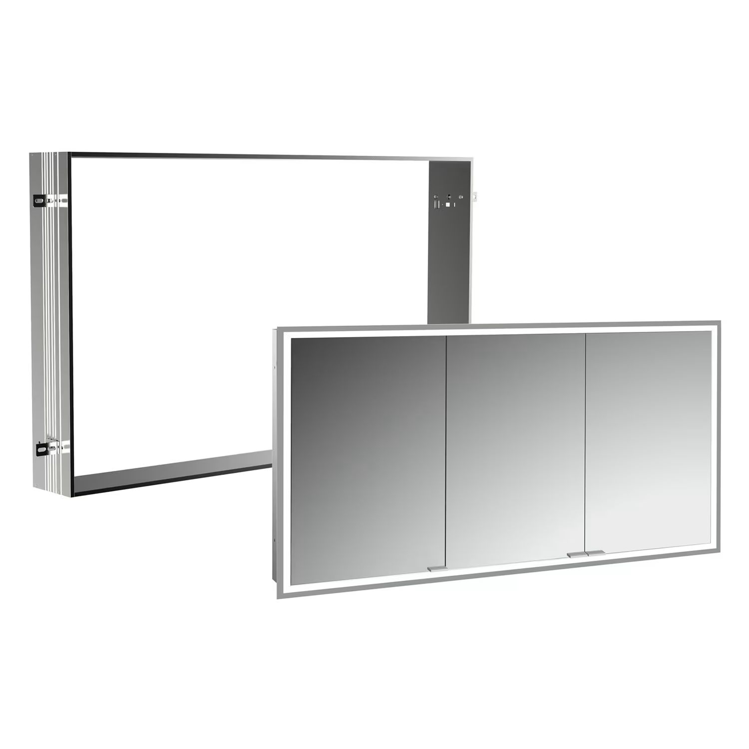 Set armadietto Kronenbach Cube 2.0 KB100233CR, telaio per montaggio a incasso dello  specchio Kronenbach Cube 2.0 NU1000033NU