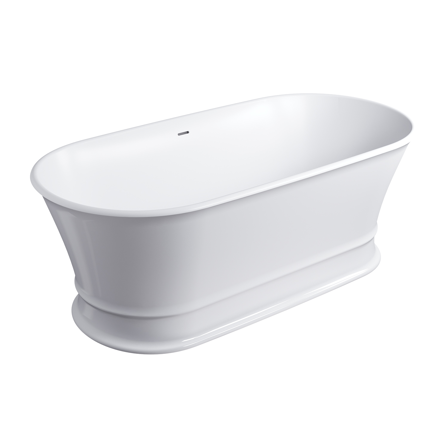 Omnires Classica M+ vasca da bagno freestanding 170x84 cm ovale bianco CLASSICA170WWZPBP
