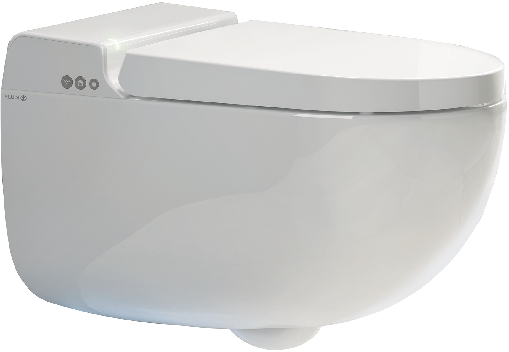 Kludi Cleantronic vaso con sedile bidet sospeso senza brida con scarico a vortice bianco 16WCW0143