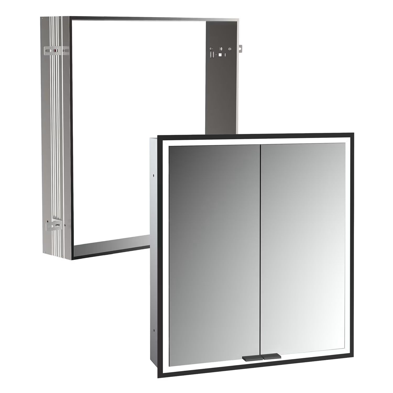 Set armadietto Kronenbach Cube 2.0 KB100224MB, telaio per montaggio a incasso dello  specchio Kronenbach Cube 2.0 NU1000029NU