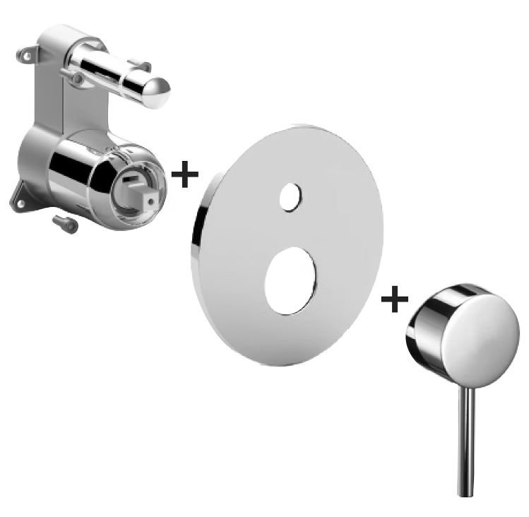 Set rubinetto per vasca e doccia Kronenbach Lima 2.0 100.2103CRKB, corpo incasso Kronenbach Universal 01800180 KB