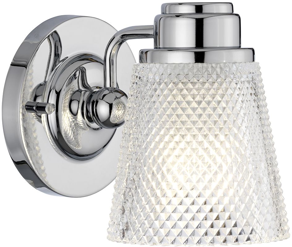 Quintiesse Hudson lampada da parete 1x3 W cromo-trasparente QN-HUDSON1-BATH