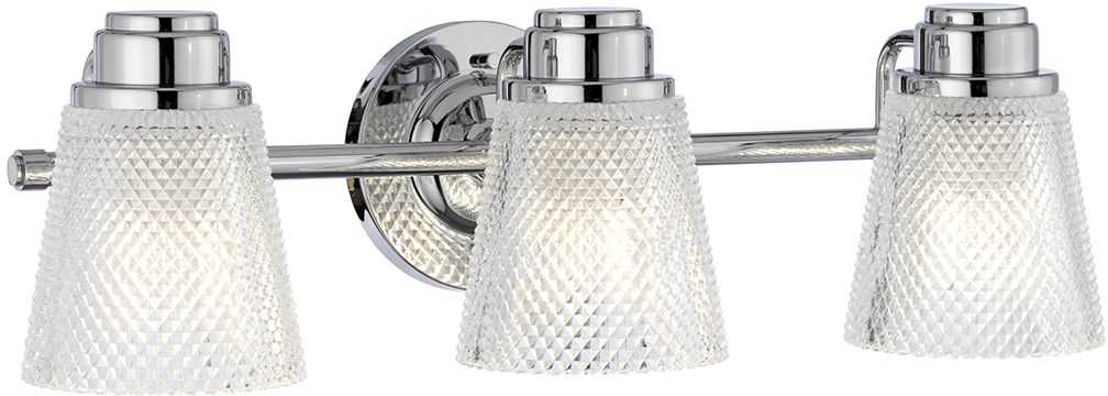 Quintiesse Hudson lampada da parete 3x3 W cromo-trasparente QN-HUDSON3-BATH
