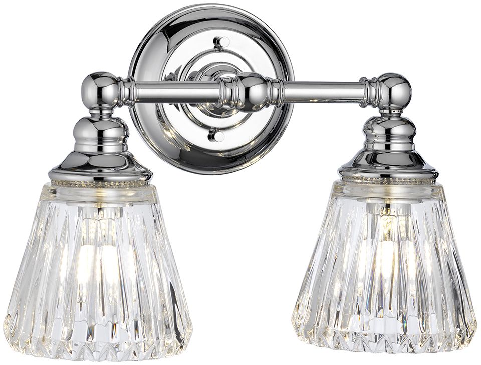 Quintiesse Keynes lampada da parete 2x3 W cromo-trasparente QN-KEYNES2-BATH