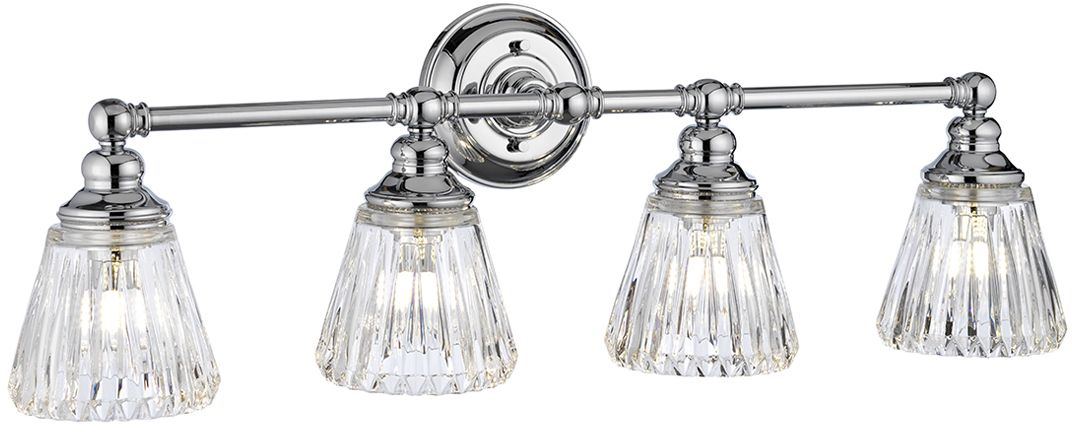 Quintiesse Keynes lampada da parete 4x3 W cromo-trasparente QN-KEYNES4-BATH