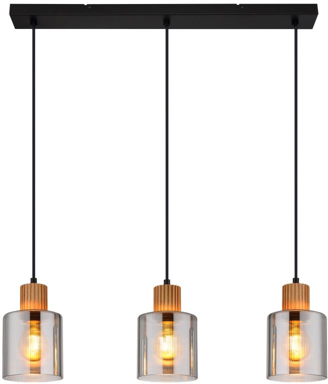 Globo Lighting Aleidis lampada sospesa 3x25 W nero-fumé 15768-3