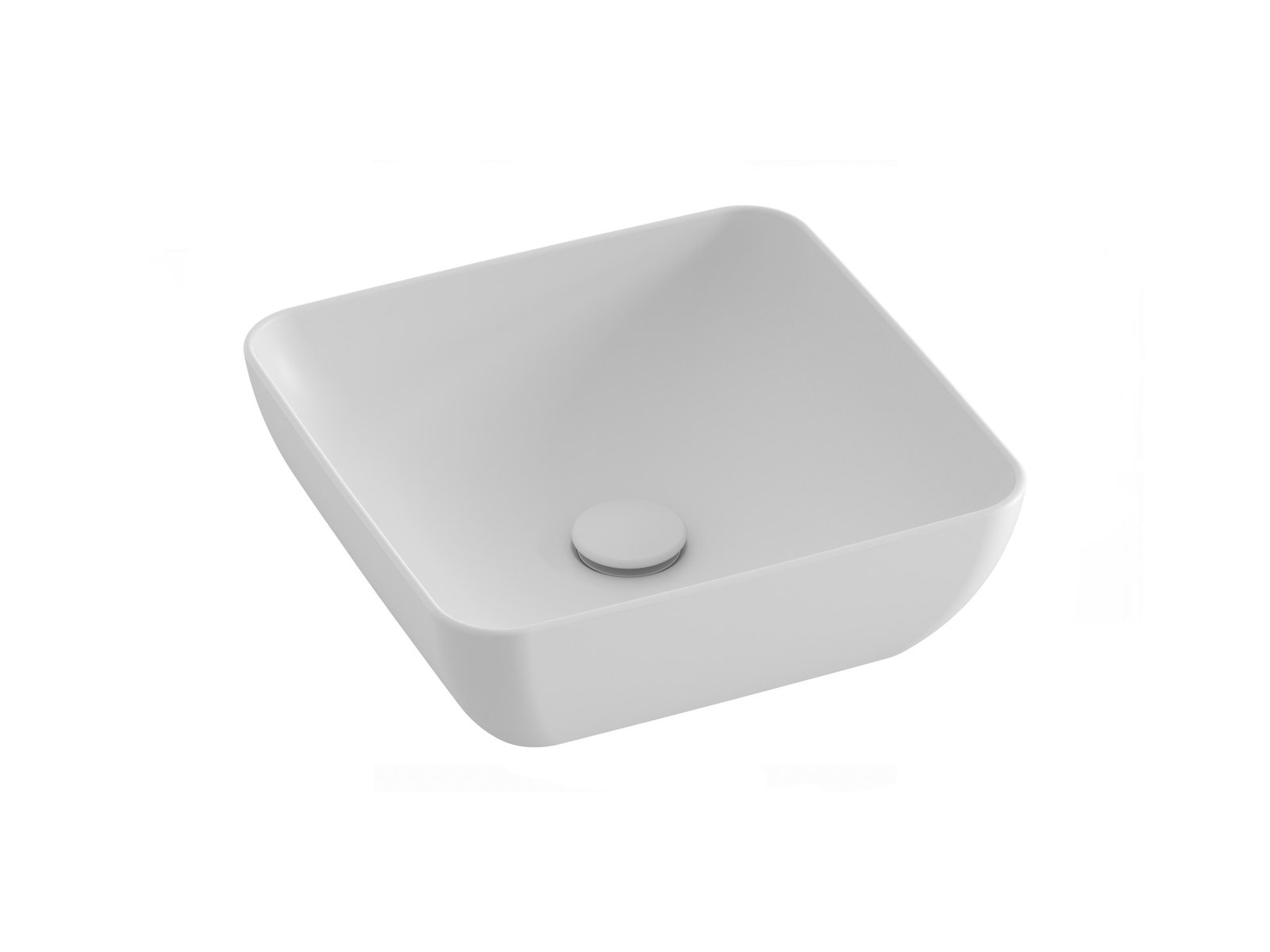 Ravak Uni Slim lavabo 38x38 cm quadrata da appoggio bianco XJX0E138000