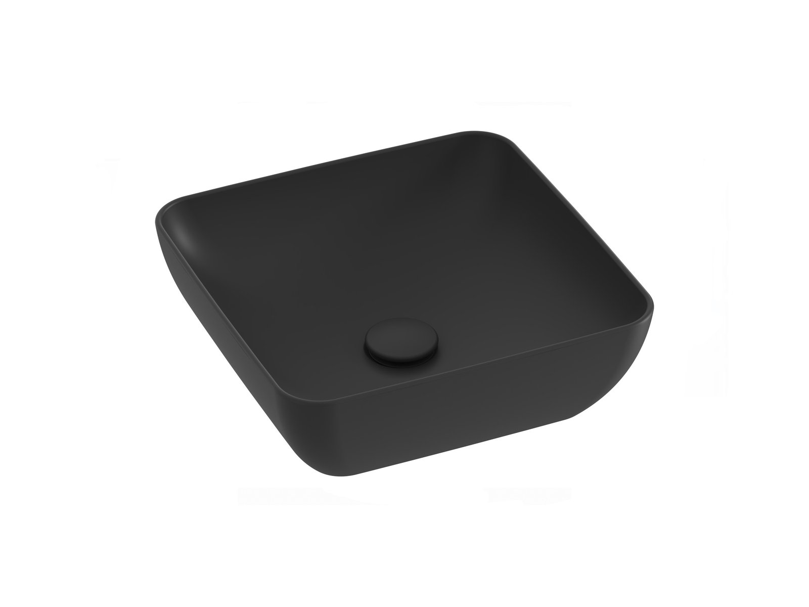 Ravak Uni Slim lavabo 38x38 cm quadrata da appoggio nero XJX0D138000