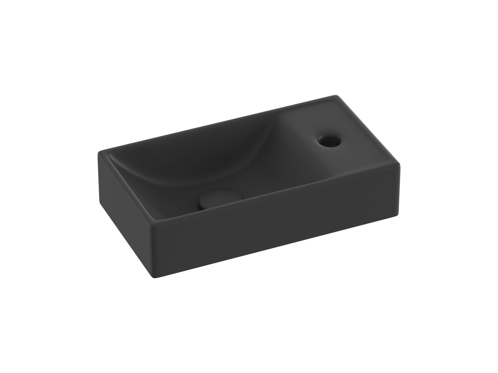 Ravak Veda lavabo 40.8x22.2 cm rettangolare a parete nero XJXPD240000