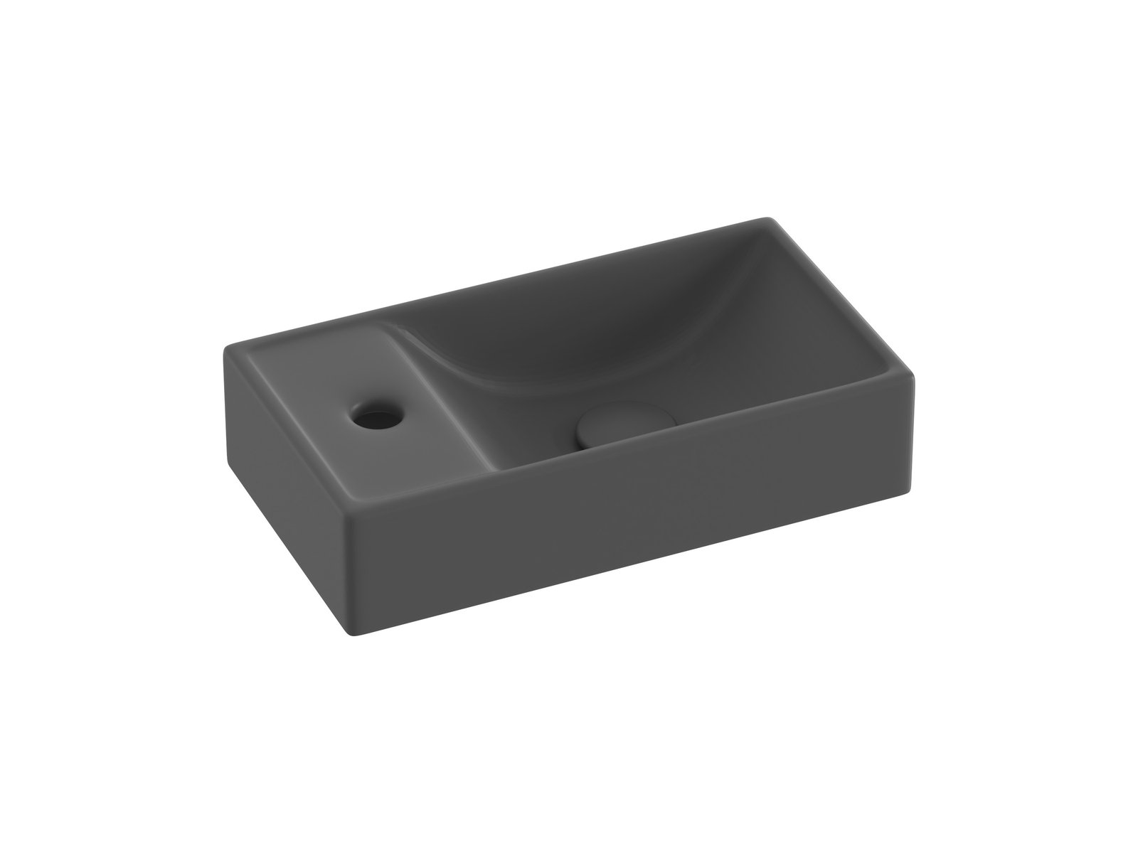 Ravak Veda lavabo 40.8x22.2 cm rettangolare a parete nero XJXLD240000