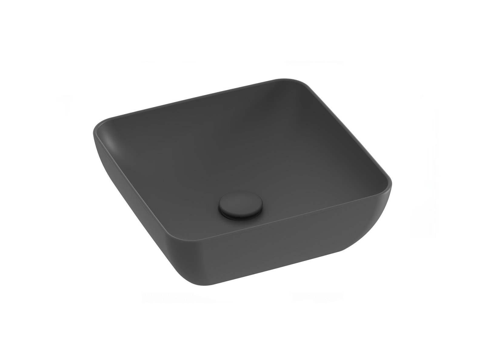 Ravak Uni Slim lavabo 38x38 cm quadrata da appoggio antracite XJX03138000