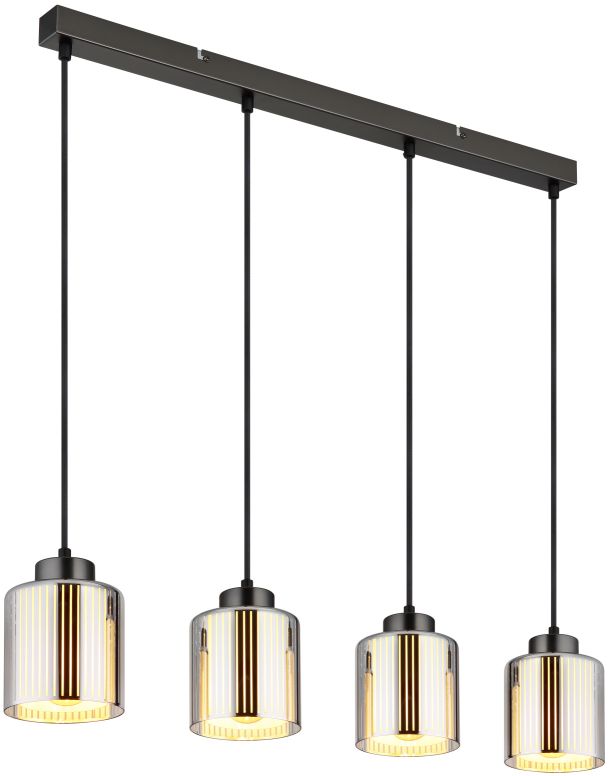 Globo Lighting Felicia lampada sospesa 4x60 W nero-cromo 16056-4H