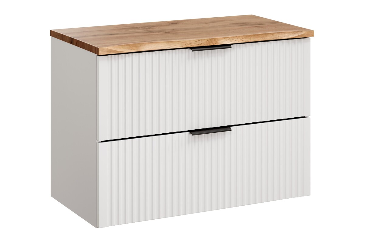 Set armadietto Comad Adel White ADEL WHITE 82-80-B-2S, piano sopra armadietto Comad Nature Wotan NATURE WOTAN 89-80-46 M