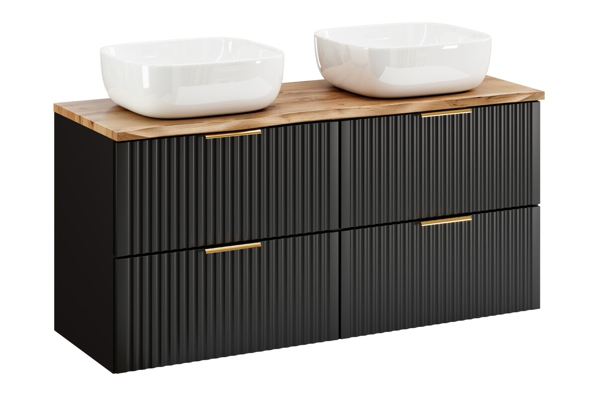 Set armadietto Comad Adel Black ADEL BLACK 82-60-B-2S, piano sopra armadietto Comad Nature Wotan NATURE WOTAN 89-120-46 M, UM-6252SMILE40DP