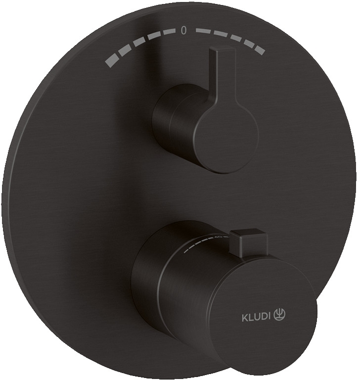 Kludi Nova Fonte Puristic rubinetto per vasca e doccia da incasso con termostato nero 20810N215