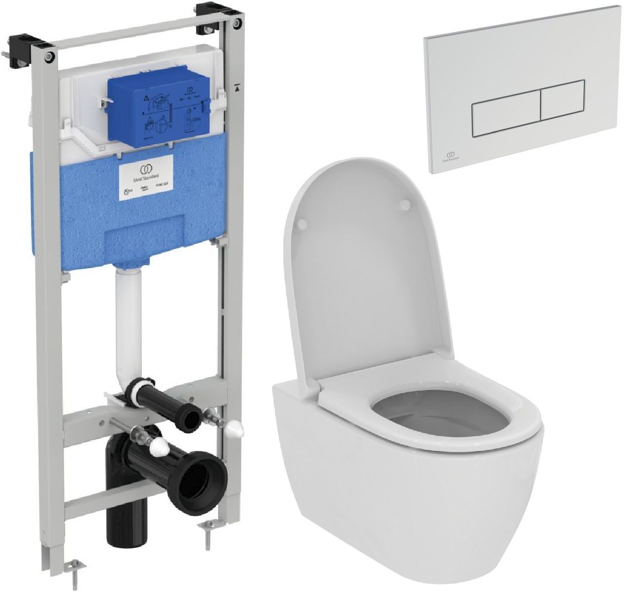 Set combi-pack set con copriwater Ideal Standard i.Life O T572501, modulo di installazione Ideal Standard Prosys R020467, R0121AA