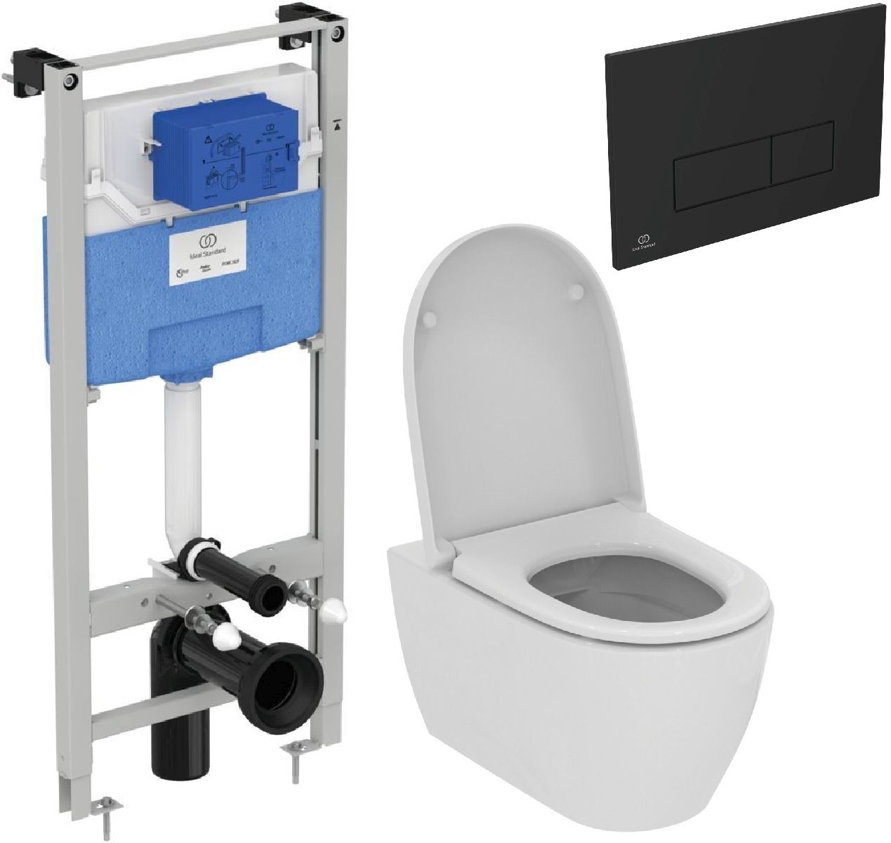 Set combi-pack set con copriwater Ideal Standard i.Life O T572501, modulo di installazione Ideal Standard Prosys R020467, R0121A6