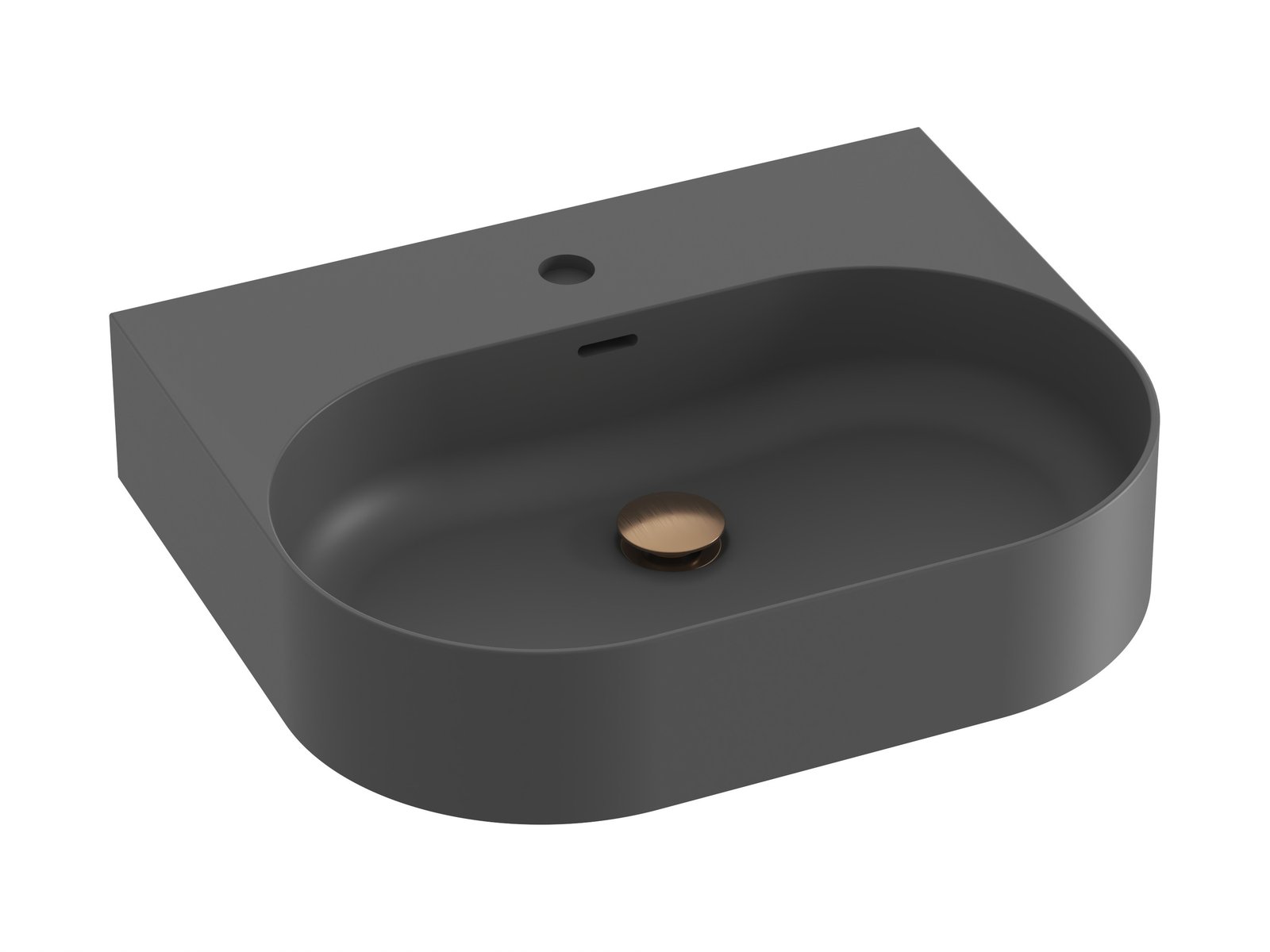 Ravak Ceramic lavabo 55.3x45.2 cm rettangolare a parete antracite XJX03155002