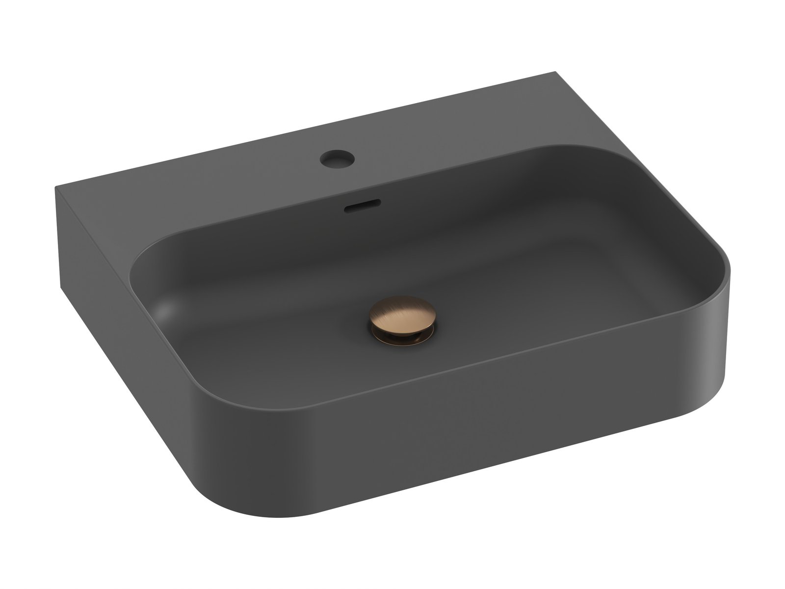 Ravak Ceramic lavabo 55.3x45.2 cm rettangolare a parete antracite XJX03155005