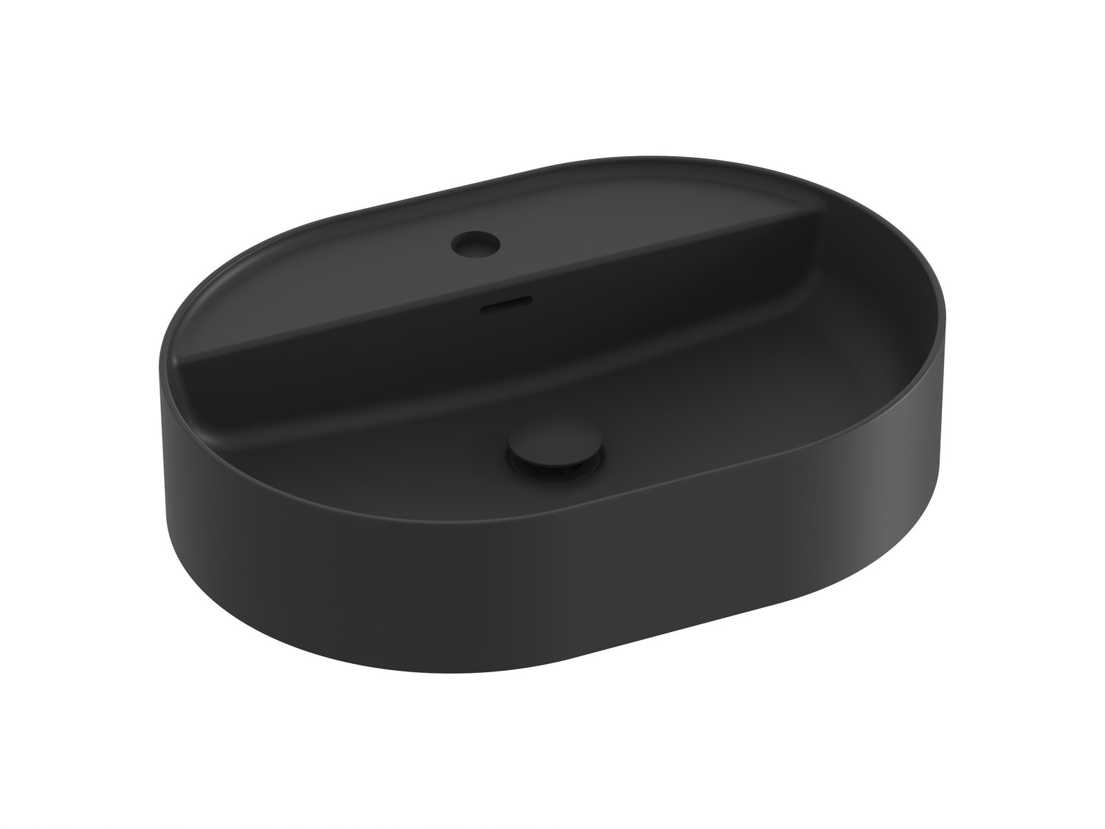 Ravak Ceramic lavabo 55x40 cm ovale da appoggio nero opaca XJX0D155002