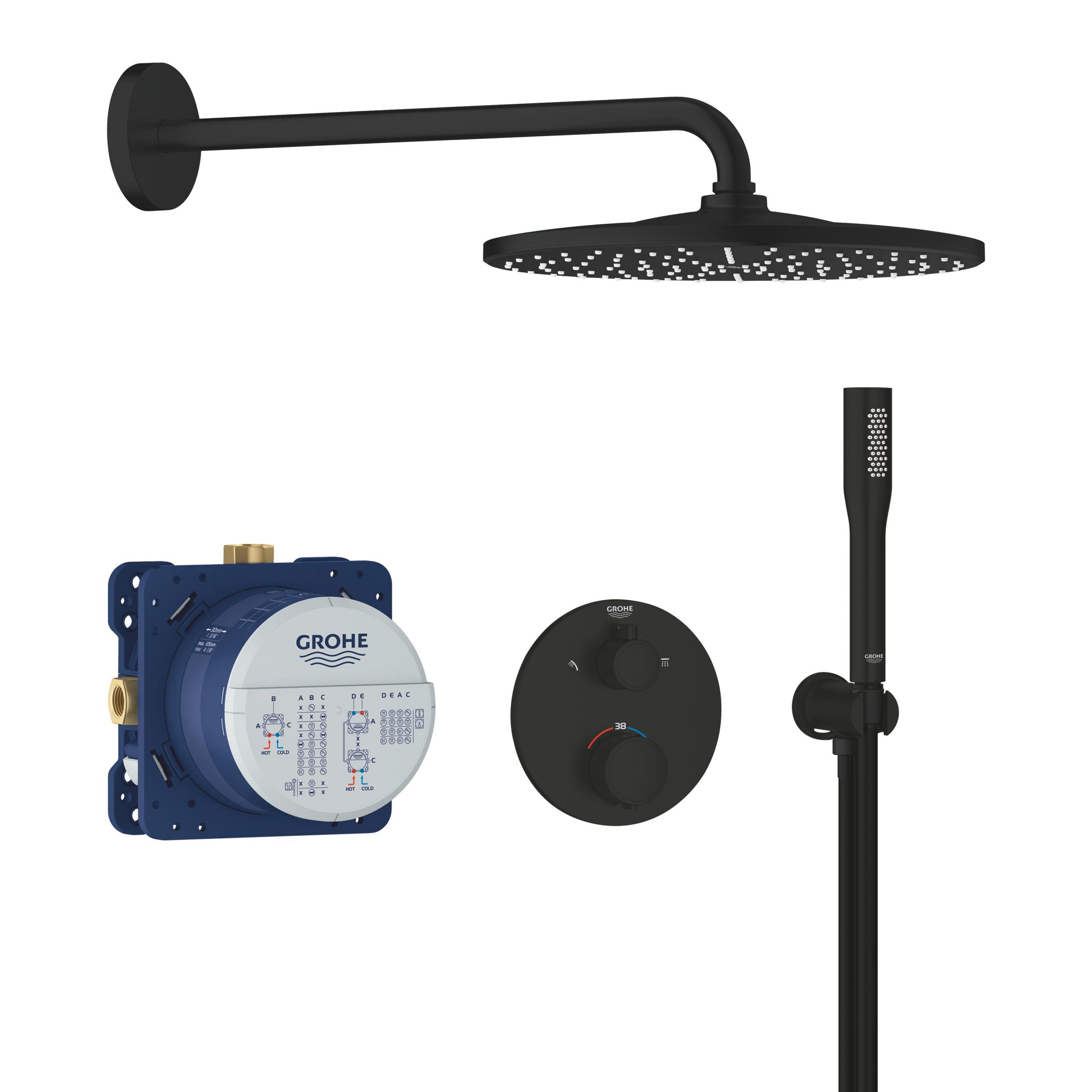 Grohe Precision rubinetto per vasca e doccia da incasso con termostato nero 348802430