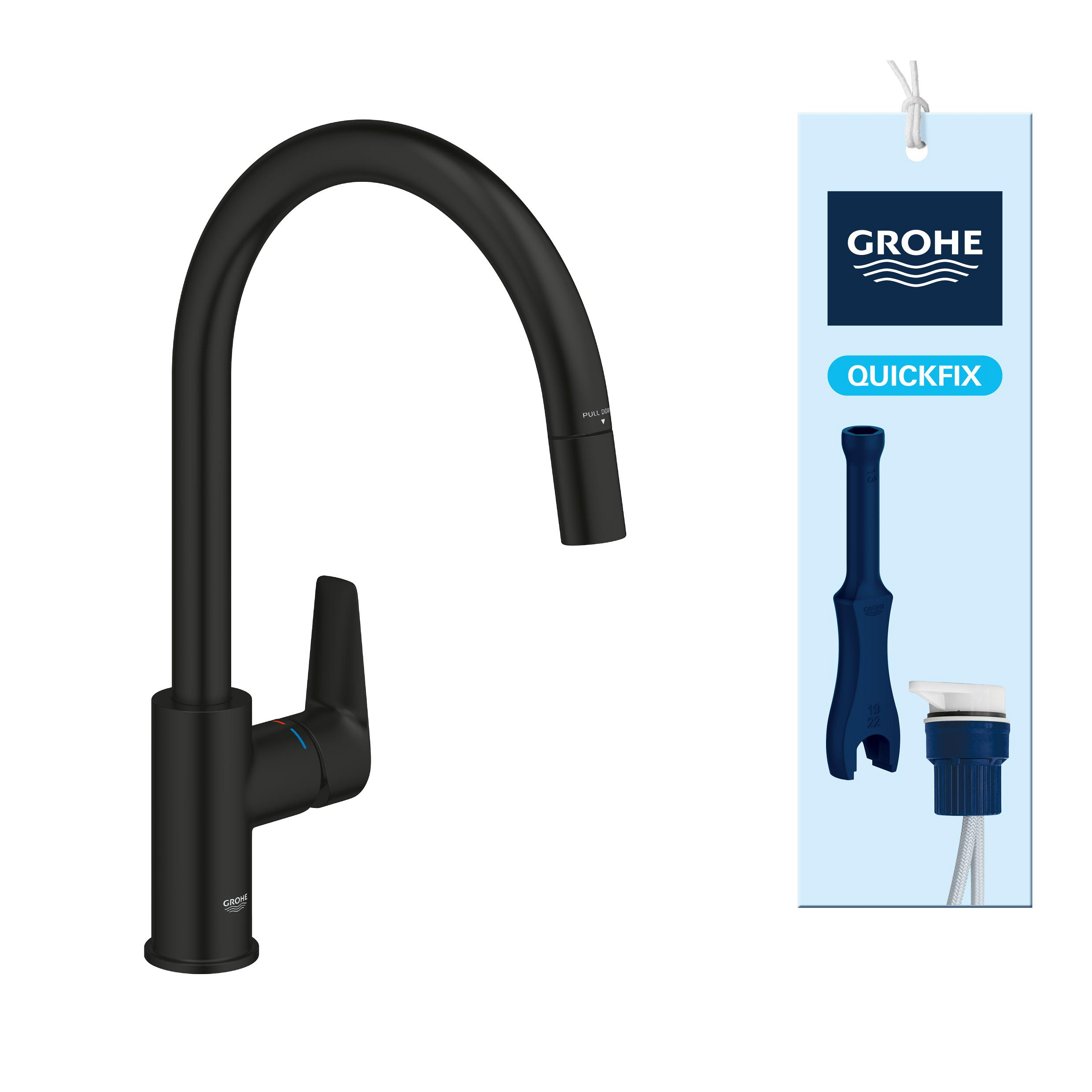 Grohe Start Edge rubinetto da cucina verticale nero 305502430