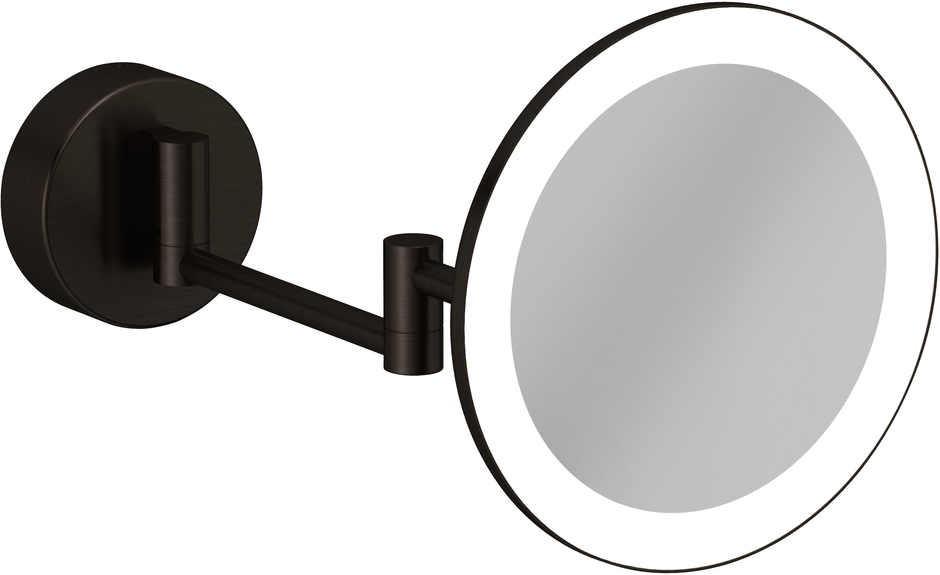 Kludi Vela R specchietto per trucco 20.2x20.2 cm rotonda con illuminazione nero 58995N2W