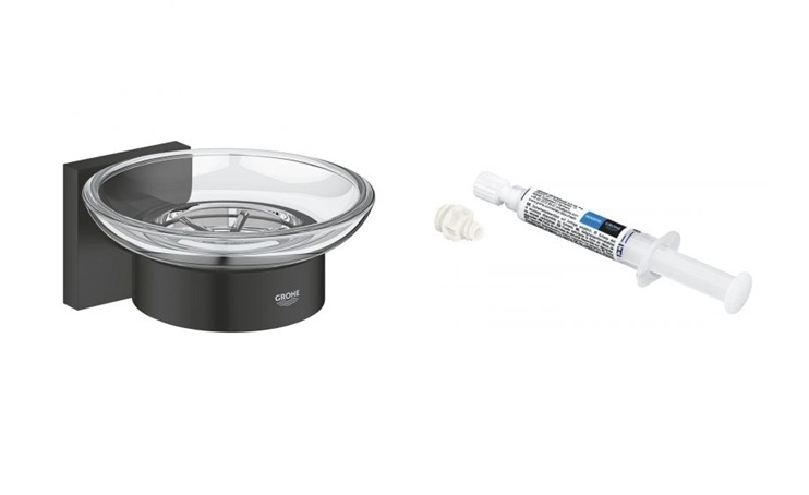 Set portasapone Grohe Start Cube 410962430, colla Grohe QuickGlue 41127000