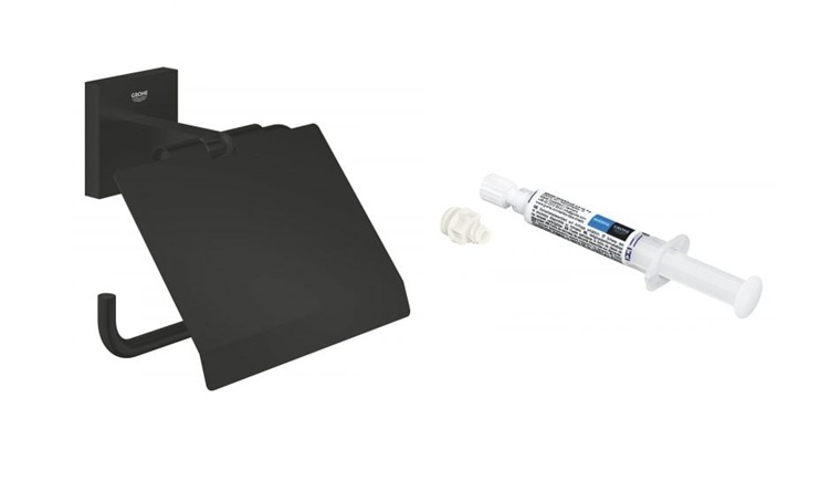 Set portarotolo Grohe Start Cube 411022430, colla Grohe QuickGlue 41127000