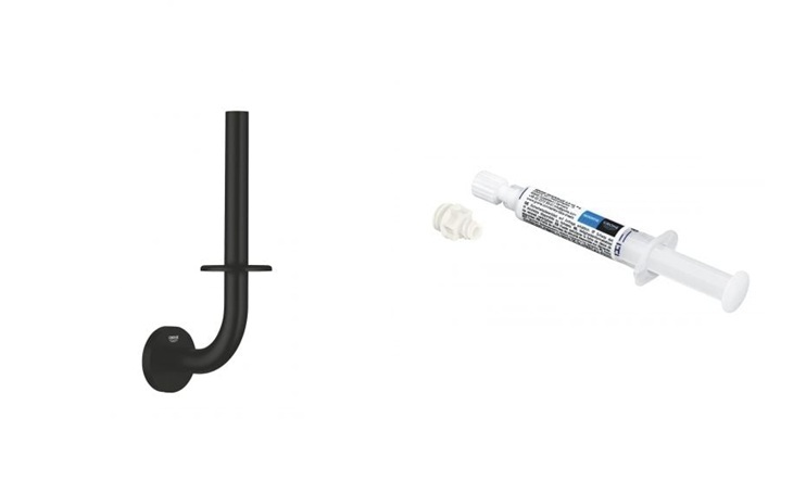 Set portarotolo Grohe Start 411862430, colla Grohe QuickGlue 41127000