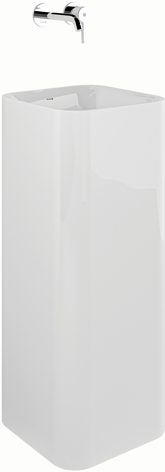 Kludi Resa lavabo 36x36 cm quadrata freestanding bianco lucida 55W0143