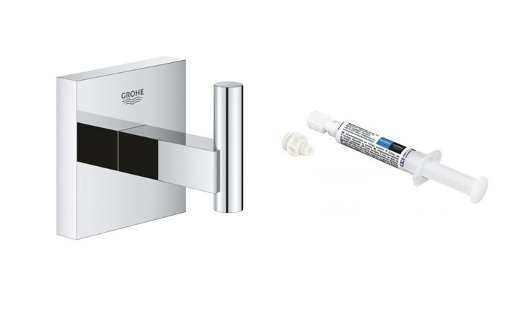 Set portasciugamani Grohe Start Cube 40961000, colla Grohe QuickGlue 41127000