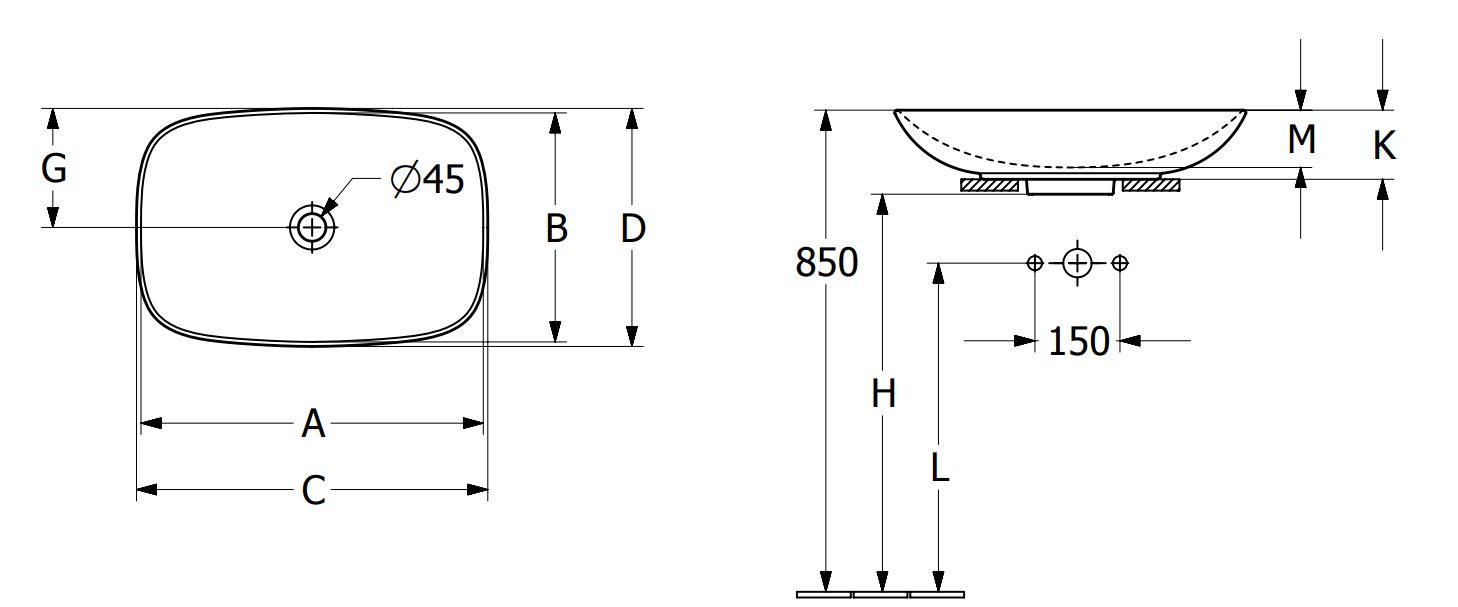 Villeroy & Boch Loop & Friends lavabo 56x38 cm rettangolare da appoggio bianco 4A4901RW