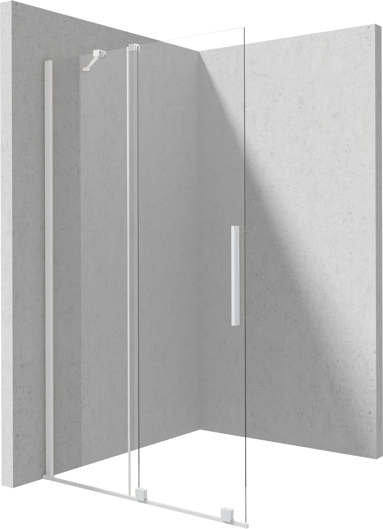 Deante Prizma parete doccia walk-in 80 cm bianco opaca/vetro trasparente KTJA_38R