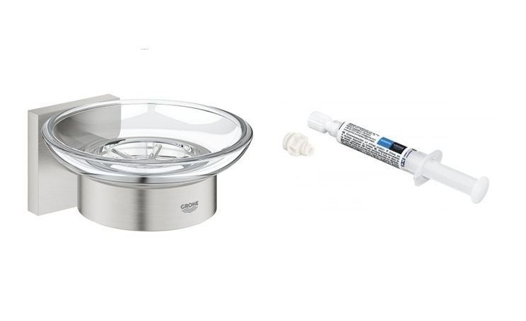 Set portasapone Grohe Start Cube 41096DC0, colla Grohe QuickGlue 41127000