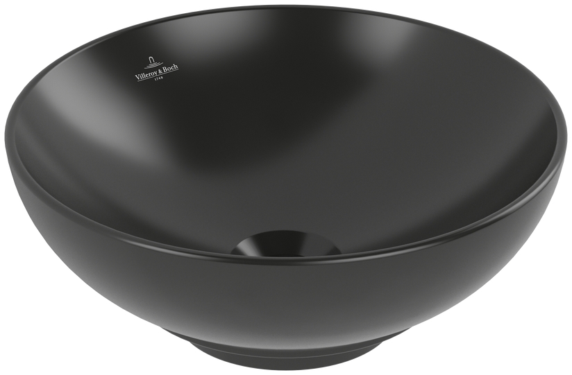 Villeroy & Boch Loop & Friends lavabo 38x38 cm rotonda da appoggio nero opaca 4A4500R7