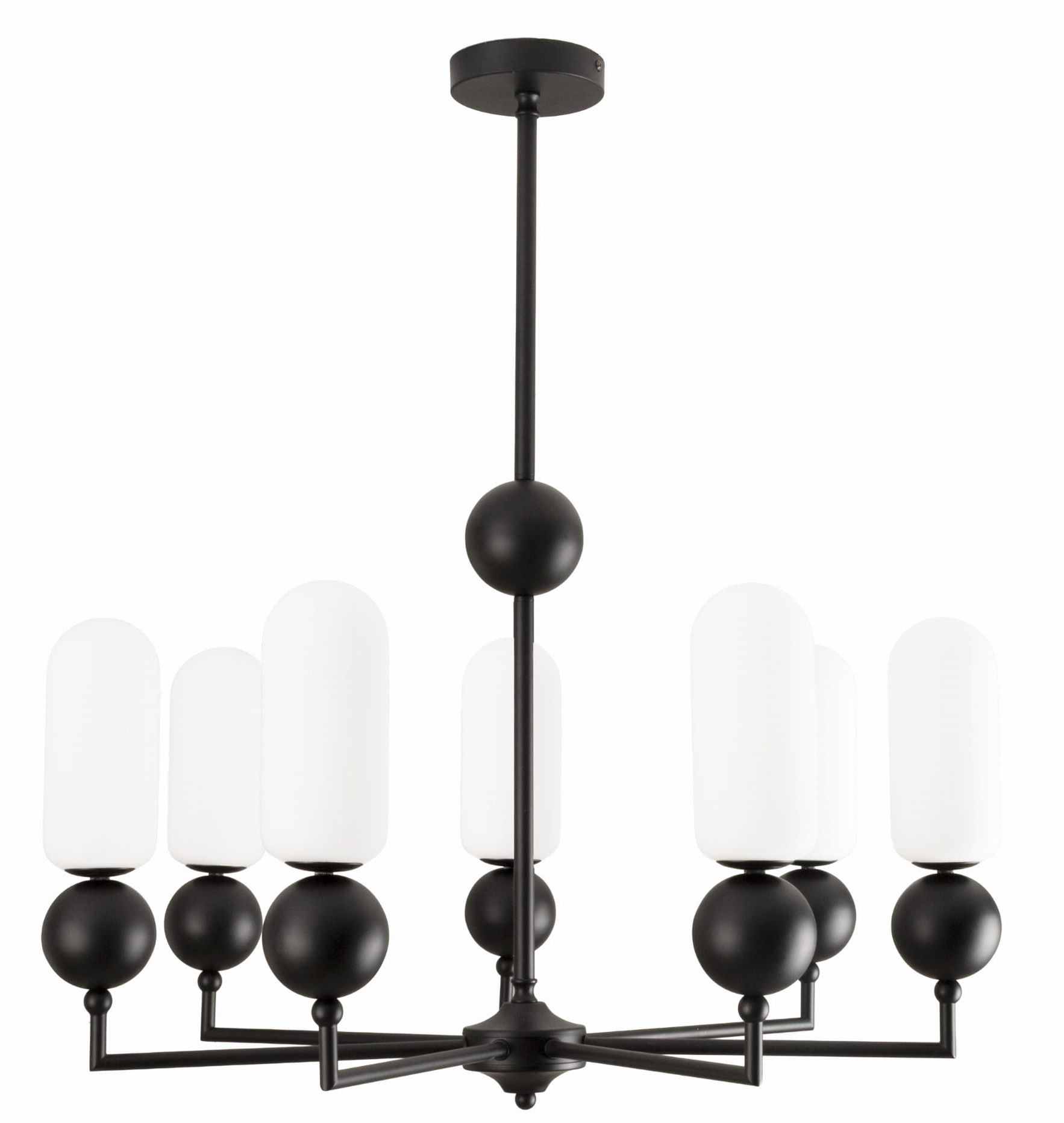 MaxLight Nova lampada sospesa x7 W bianco-nero P0632