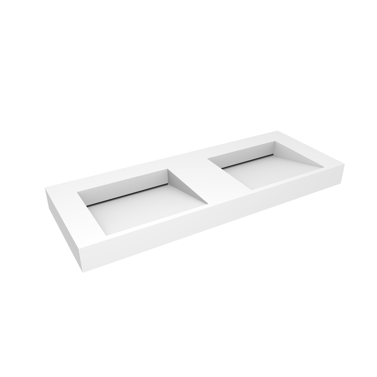 Oltens Stila lavabo 120x45 cm rettangolare a parete-doppio bianco 40004900