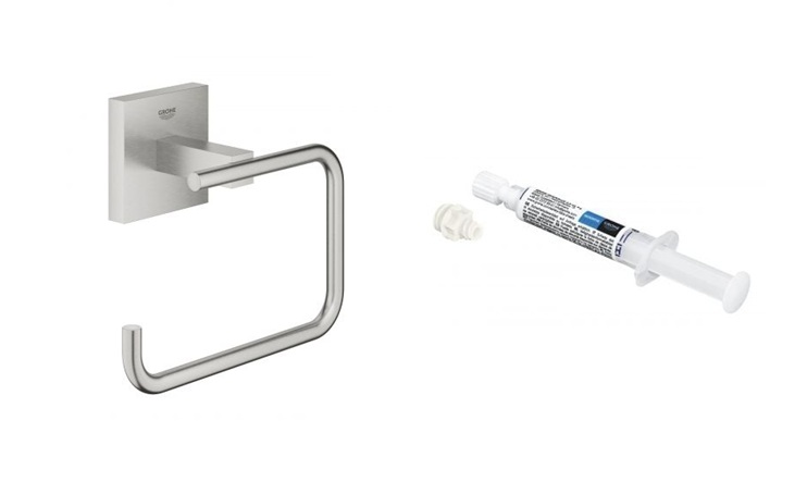 Set portarotolo Grohe Start Cube 40978DC0, colla Grohe QuickGlue 41127000