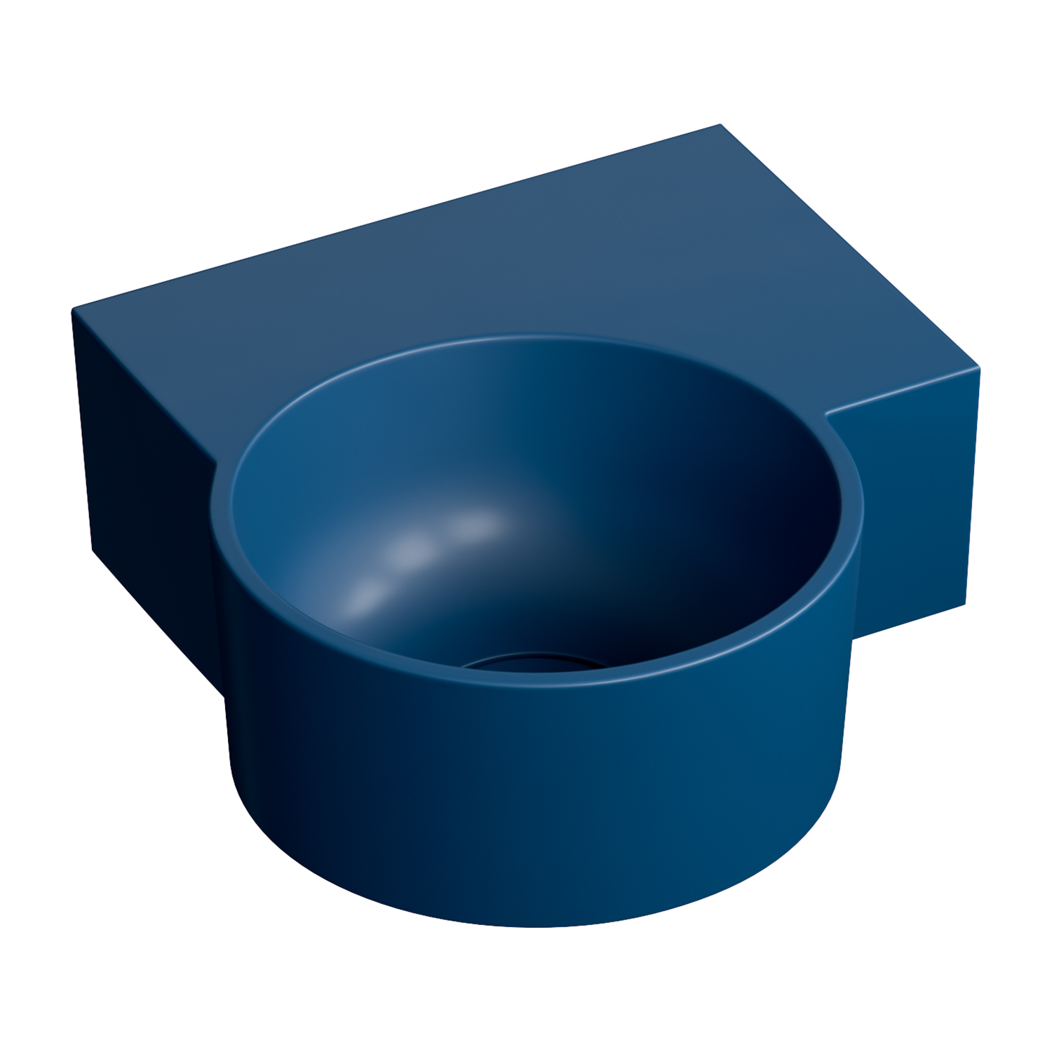Omnires Ovo M+ lavabo 33x34 cm angolare a parete-da appoggio blu opaca OVO335UWPMB