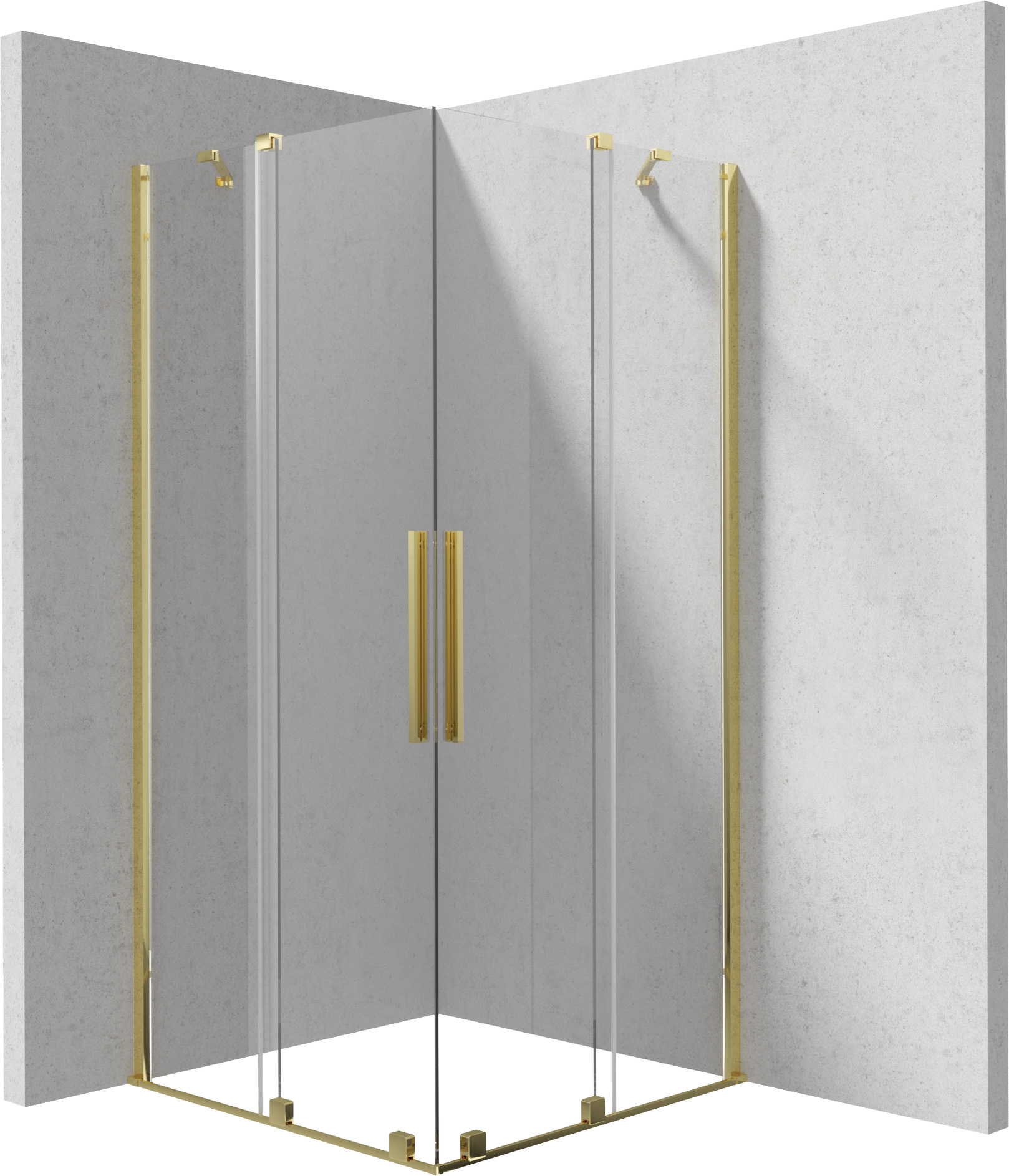Deante Prizma box doccia 80x80 cm quadrato oro lucida/vetro trasparente KPNZP08P08
