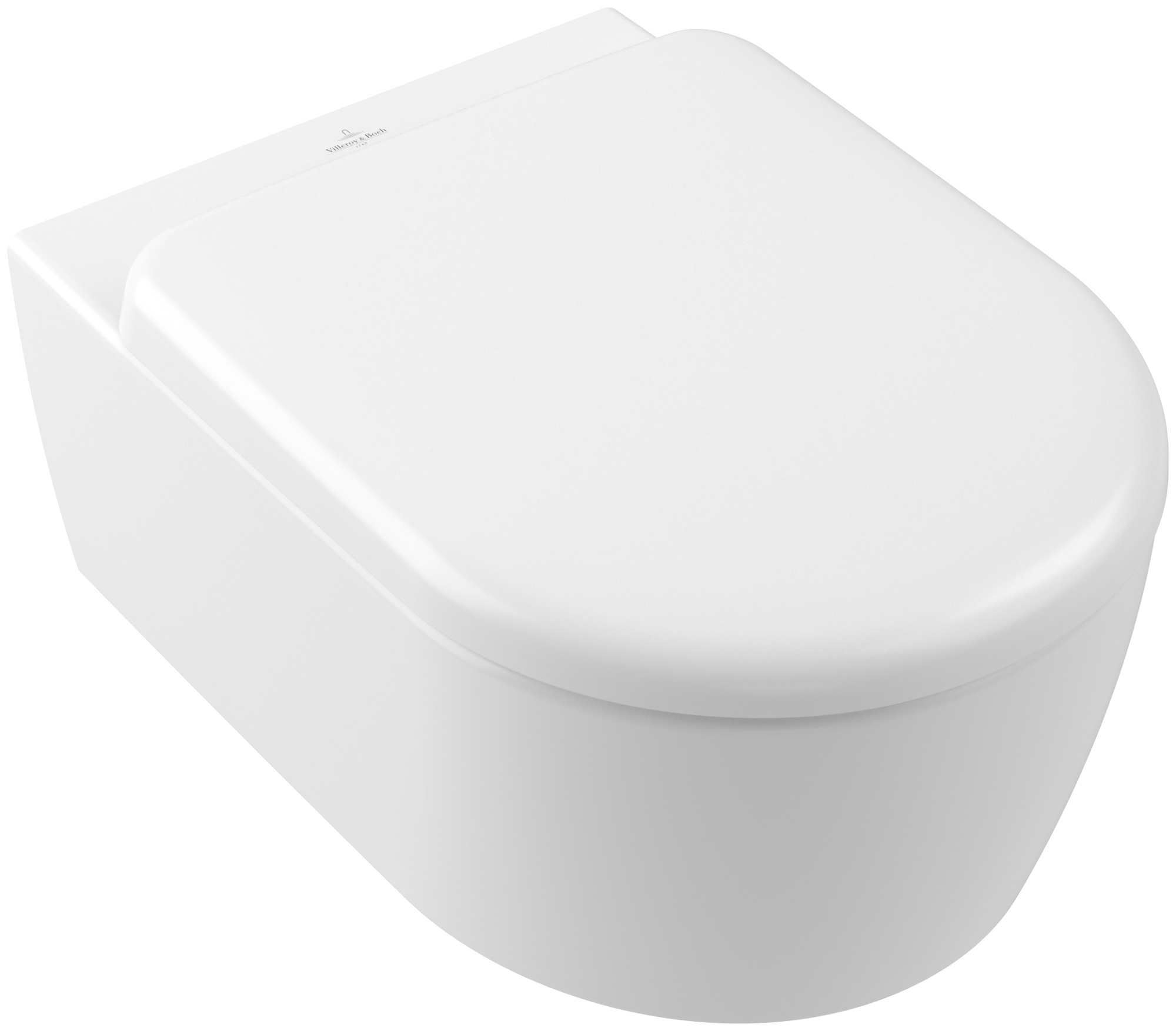 Villeroy & Boch Skyla vaso wc con copriwater a discesa lenta sospeso senza brida con scarico a vortice bianco opaco 5656CLRW