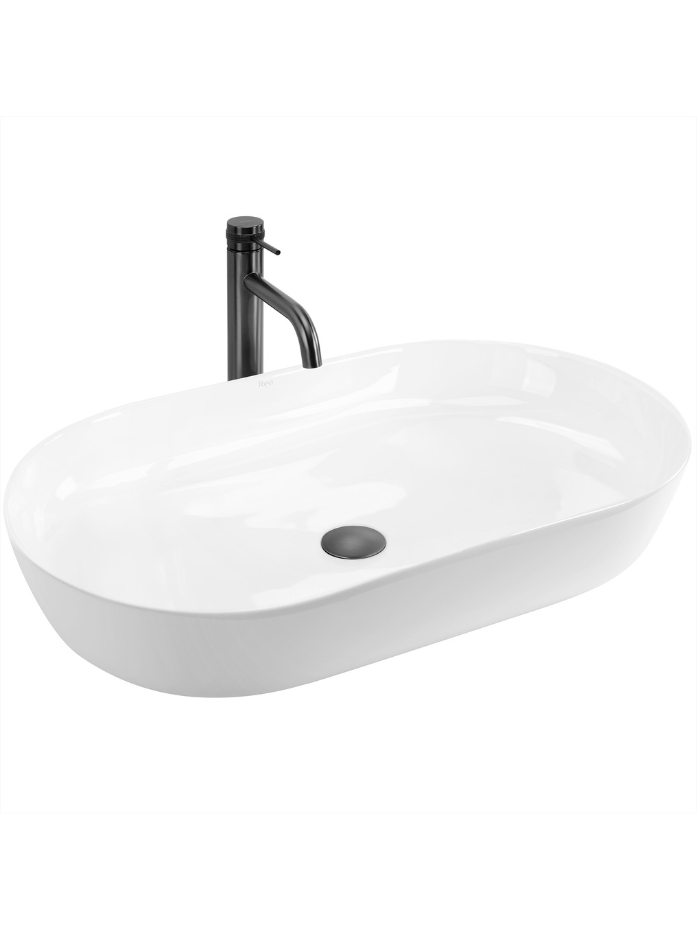 Rea Cleo lavabo 70x39 cm ovale da appoggio bianco REA-U6215