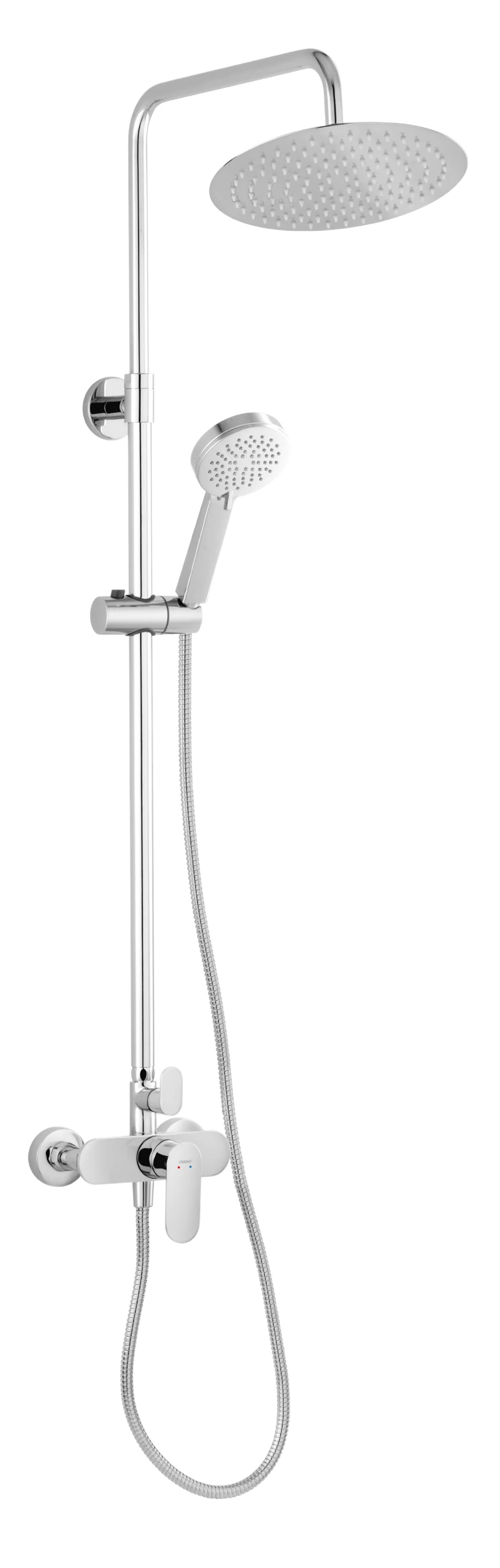 Ferro Talassa set doccia a parete con soffione cromo NP87-BAL7U