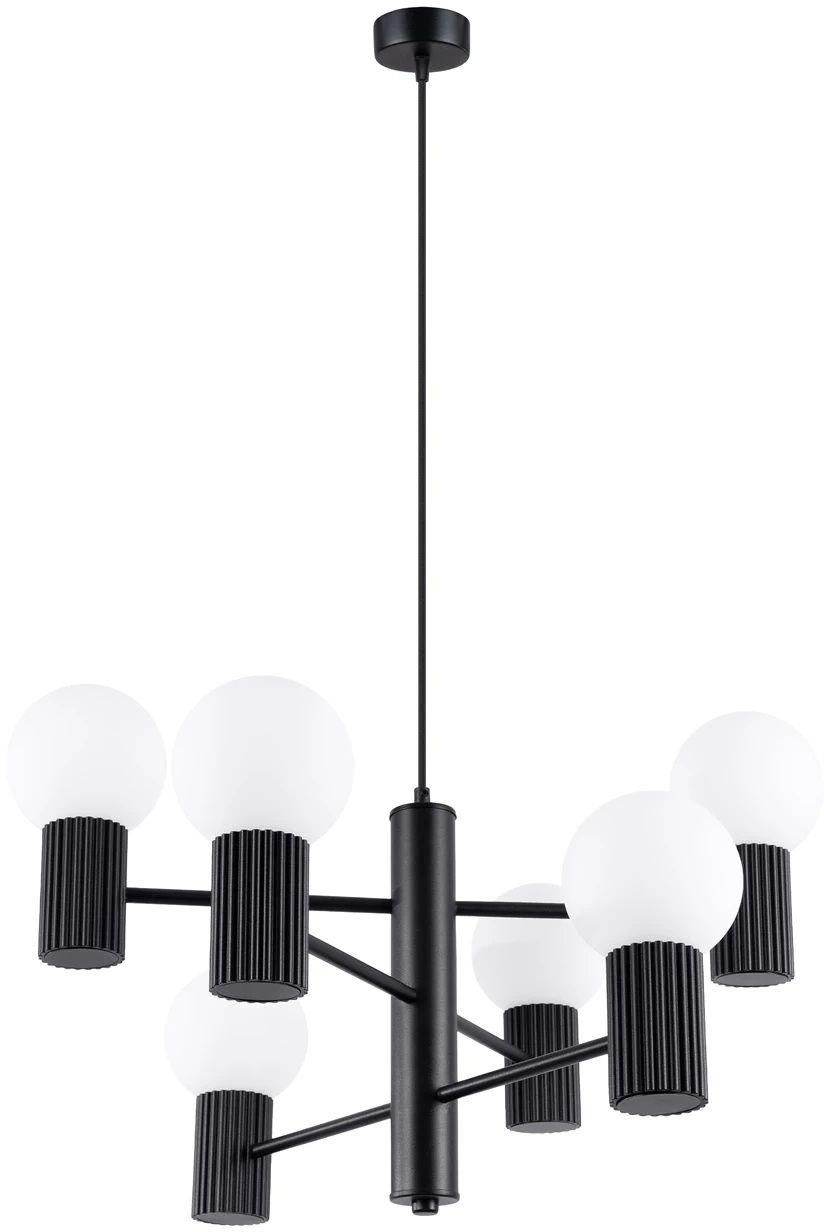 Sollux Lighting Halo lampada sospesa 6x8 W nero SL.1830
