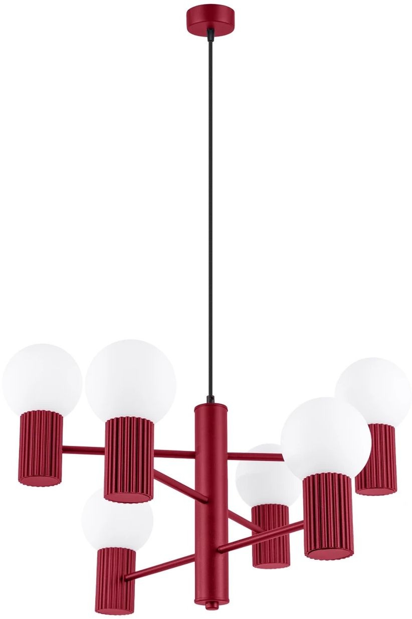 Sollux Lighting Halo lampada sospesa 6x8 W borgogna SL.1837
